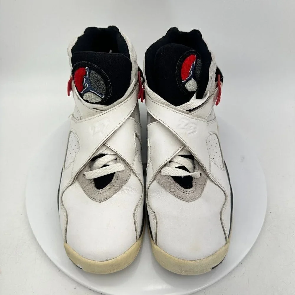 Nike Air Jordan 8 Retro Youth Sz 7Y 305368-103 White Black Red Basketball Shoes